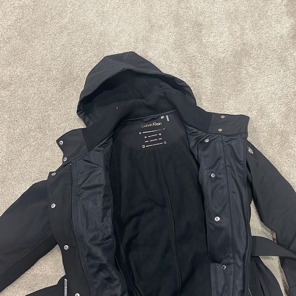 Black Long Trench Water Resistant Jacket - Picture 2 of 6